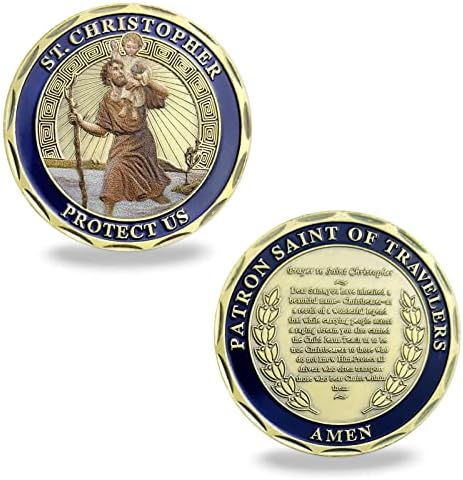 Заштитник На Патниците Молитва Комеморативна Монета Свети Кристофер Предизвик Монета