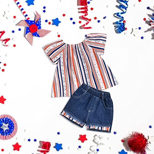 Голема облека детска облека врвови цврсти шорцеви панталони облеки Поставете Денот на независност Денот на Денот на летниот стил
