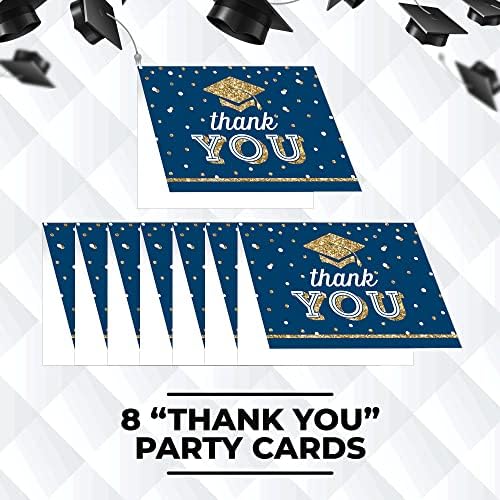 Креативно конвертирање на сјајни постепени 8 брои што сте поканети покани за партии и 8 брои Ви благодарам картички - материјали за дипломирање за класа од 2023 година