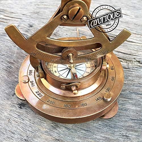 АВ гроздобер ниво на алитиран инструмент компас со телескоп цврст месинг антички дизајн табела Топ декор/подарок