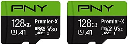 PNY 128gb Премиер-X Класа 10 U3 V30 microSDXC Флеш Мемориска Картичка 2-Пакет &засилувач; PNY 64GB Елита-X Класа 10 U3 V30 microSDXC