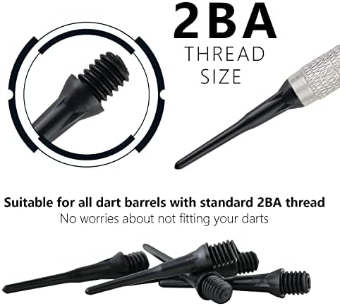 Tian Ma 2ba Thread Plastic Tip Dart Dart точки меки совети за стрела за замена на Dart додатоци црна