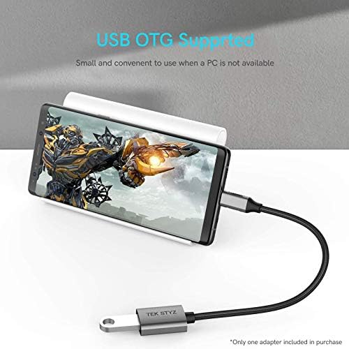 Адаптерот TEK Styz USB-C USB 3.0 работи за LG G8 Thinq OTG Type-C/PD машки USB 3.0 женски конвертор.