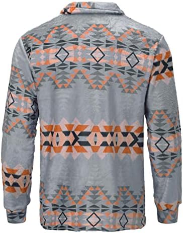 XXBR Машки западниот западен Ацтек џемпер шик градите џебно копче предниот случајн графички пуловер дуксер