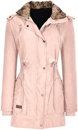 Зимски палто на Днури, топло руно, наредени патенти со долги ракави со аспиратор, еластична лежерна јакна од половината со џеб