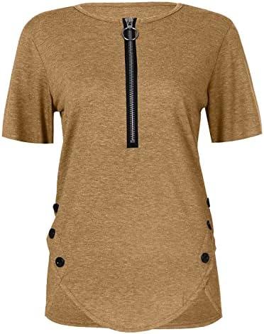 Nokmopo симпатични врвови со долг ракав за жени женски обични цврста боја патент краток ракав лабава врвна маица блуза