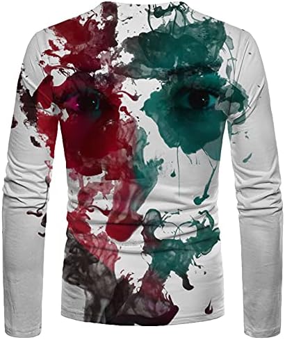 XXBR есенски маж војник со долги ракави маички, 3D Street Art Graphic Print Vintage Tee Tops Обичен атлетски мускулен маица маица