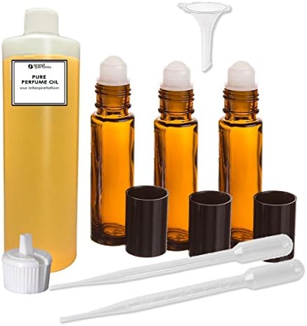 Гранд парфеми Парфемски сет на масло - Тип на кожа мешавина - Нашето толкување, со ролна на шишиња и алатки за да ги пополните