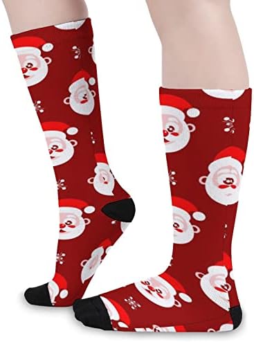 Дедо Мраз Клаузула Печатено печатено чорапи за појавување на бои Атлетски колена високи чорапи за жени мажи