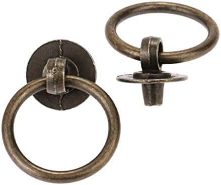 CDYD 2PCS прстени копчиња ракуваат со антички бронзено влечење w/завртки украси за украси мебел за кујнски фиока за фиоки