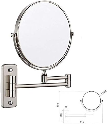Lianxiao-Vanity Mirror 8-инчен двострано вртење на wallидот монтирано огледало, проширување на козметичкото бричење на бањата