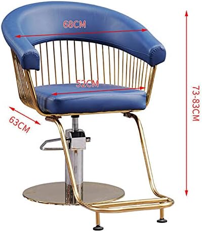 Контролен стол Chenyuwen за опрема за фризерска опрема, прилагодлива за висина и 360 ° ротирачки, челик позлатена со хром,