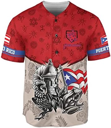 Викции Персонализирано име Порто Рико Бејзбол дрес, Бејзбол во Порто Рико за мажи жени, дрес на знамето на Порто Рико