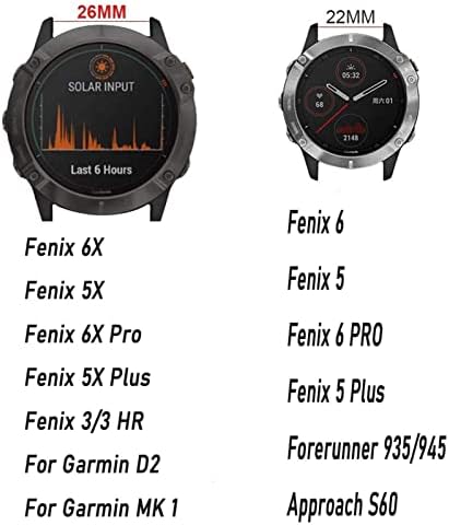 SOUMIX Лента За Часовници Со Брзо Ослободување За Garmin Fenix 7 7X 6X Pro Гледајте Лесна Лента За Зглоб За Феникс 6 Pro За
