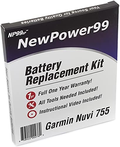Гармин Нуви 755 Комплет За Замена На Батеријата Со Видео За Инсталација, Алатки и Батерија Со Продолжен Век На Траење.