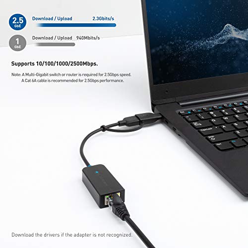КАБЕЛСКИ Работи USB C до 2.5 Gigabit Ethernet Адаптер, USB до 2.5 Gigabit Ethernet Адаптер, Не Е Компатибилен Со M2 Macs-Компатибилен со THUNDERBOLT
