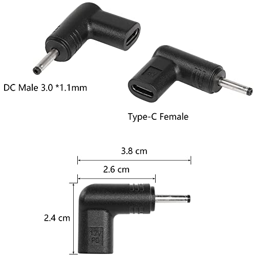 Sinloon 100W USB C до USB C Брза кабел за напојување, поддржува до 5A 20V со 3PCS 5V 9V 12V DC 3011MM адаптер за конверзија, може