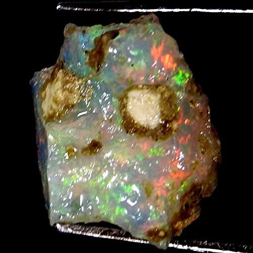 Jewelgemscraft ™ 03,70CTS. Ултра оган суров опал камен, природен груб, кристали од скапоцен камен, етиопски опал карпа, материјали