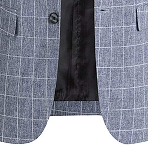 Машки случајни тенок спортови спортски палто Солиден 2 копче Забележана јакна од костум Лесен дневен матур