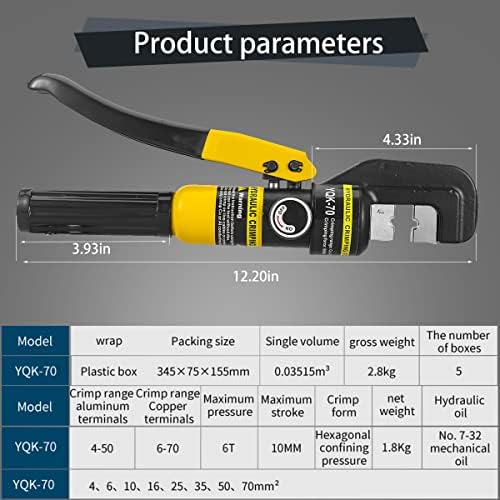 Mmnze Рака Управувана Хидраулични Стегање Алатка Опсег 12 AWG-2/0 AGG За Кабелски Навртки Хидраулични Стегач Стегач Жица Терминал