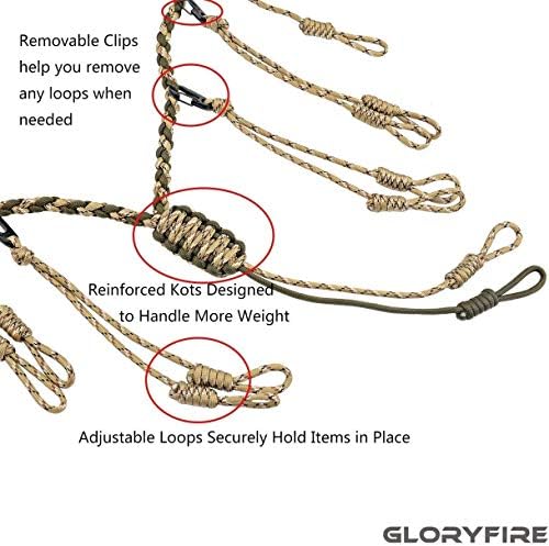 Gloryfire Duck Call Lanyard со отстранливи капки Обезбедува 5 Повик Премиум воена оценка вистинска најлон игра повик Lanyard Hand Bripted Camo 550lb Paracord Goose Goose за лов на предатор патки кучињ