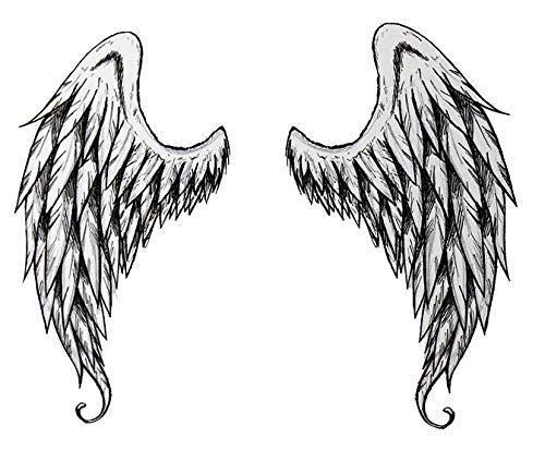 Големи Ангелски Крилја Привремени Тетоважи | Безбедна Кожа / НАПРАВЕНИ ВО САД| Отстранливи