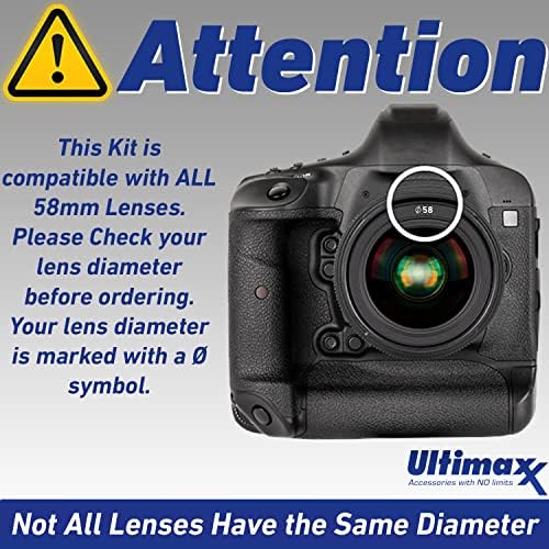 Комплет за додаток за комплетен филтер за филтрирање на леќи Ultimaxx 58mm со 58мм 2,2x Телефото и .43x широк агол/макро леќи