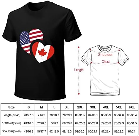 Канада американско знаме машка памучна маица со кратки ракави екипаж вратот, графички маички летни празници на плажа врвови