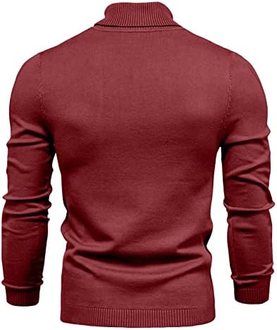 Џемпер за џемпер на Ymosrh есен и зима задебелен топол џемпер со средна јака машка мулти-боја џемпер