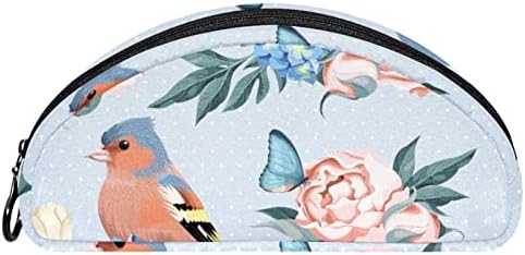 Тбуобт Торба За Шминка Патување Козметичка Торба Торбичка Чанта Чанта Со Патент, Ретро Цвет Птица Пеперутка Уметнички