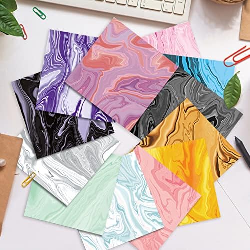 Хартија со мермер хартија за белешки 12 x12, 24 парчиња DIY оригами хартија за преклопување на картон, еднострани декоративни занаетчиски трудови за правење картички