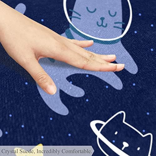 Llnsupply Детска килим 5 ft Големи килими за кружни области за девојчиња момчиња бебе - мачки во вселенска шема, домашен декор