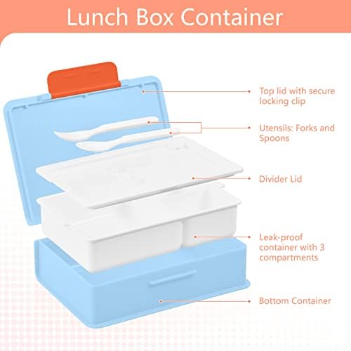 KCLDECI BENTO BOX возрасни кутија за ручек Еко-пријателски розов бел мермер камен текстура 1000 ml бенто ручек кутија за складирање на