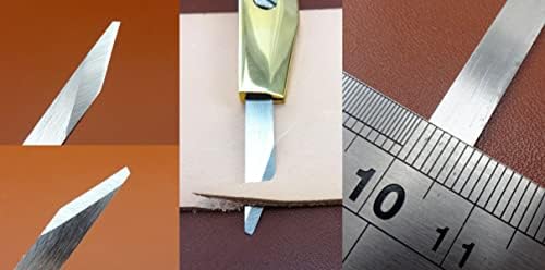 2 парчиња Заменете ги лопатките за кожен занаетчиски француски месинг рачка со рамен нож за сечење на сечење