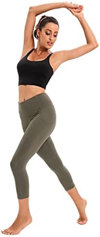 Хелеги на Ронлимо Каприс со џебови со високи половини од половината, хеланки за вежбање јога панталони капри панталони