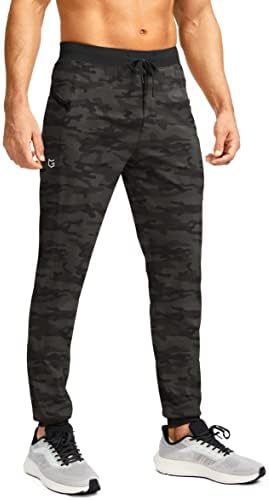 G Постепени машки џогери со џебови со патенти се протегаат со затегнати џемпери атлетски панталони за мажите тренингот за вежбање во теретана