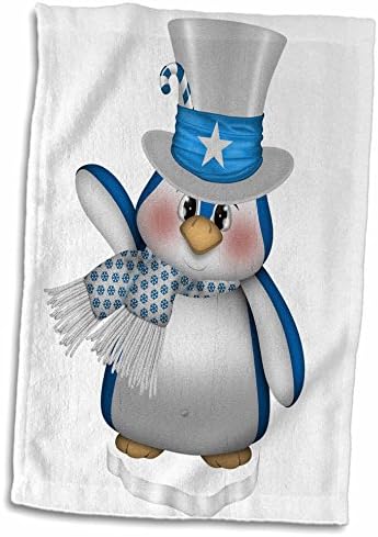 3drose симпатична светло сина и бела пингвин во илустрација на горната капа - крпи