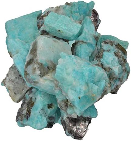 Материјали за хипнотички скапоцени камења: 1 lb Масовно грубо амазонитни камења од Мадагаскар - сурови природни кристали за кабинирање, сечење,
