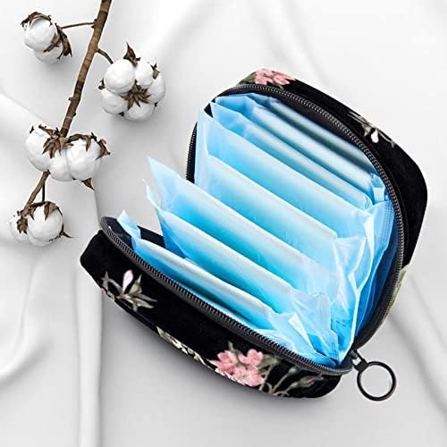 Оријукан санитарна торба за складирање на салфетки, торба за преносни периоди за жени девојки менструална чаша торбичка, пастирски цвеќиња