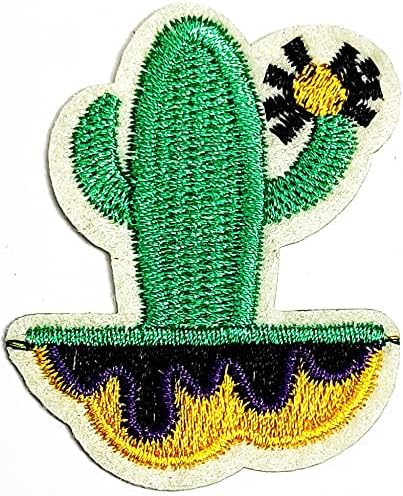 Реткосична лепенка симпатична убава пустинска цветна цртана филм DIY везено шиење железо на лепенка за шиење знак знак лого јакни торби капачиња