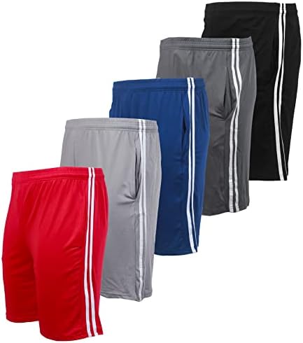 Вертикално пакување во Бруклин од 5 машки мрежни атлетски кошарка Брзи суви шорцеви со џебови за теретана, трчање и тренингот