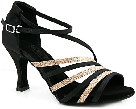 Bluebell чевли рачно изработени женски салса салса свадбени натпревари за танцувачки чевли Стил: Маја 3,5 “