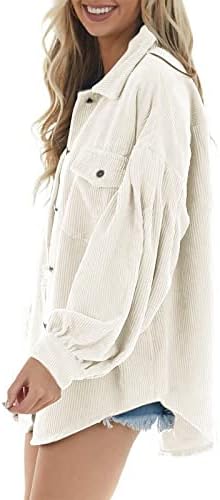 Зимска јакна со долг ракав дама отворено училиште гроздобер удобно палта Corduroy лапел топли цврсти џебни палта