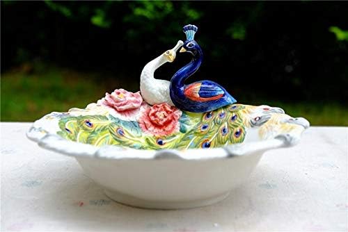 Скулптура И Орнаменти Љубители На Керамички Паун Јадење За Складирање Овошни Бонбони Десерт За Птици Чинија За Ужинка Чинија За Салата Домашен