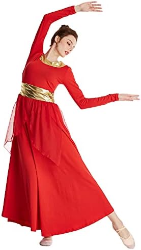 Myените од Мирисам фалаат танцувачки облеки литургиско обожавање металик лента со долги ракави фустан шифон здолниште лирски костум