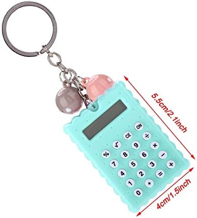 Калкулатор за џеб, мини преносен стил на слатки колачиња, боја на бонбони, калкулатор на ланец на клучеви, подарок за колеги/деца/пријатели