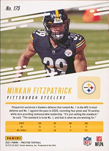 2021 Panini Prestige 175 Minkah Fitzpatrick Pittsburgh Steelers NFL Football Trading Card