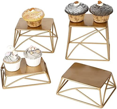 Mygift модерна мерачка метална метална маса за табели со храна за десерт за десерт, сет за гнездење од 4