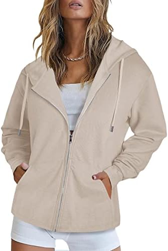 Акевеи Поштеди качулка за жени - Обична преголема маичка со лесна јакна со џеб