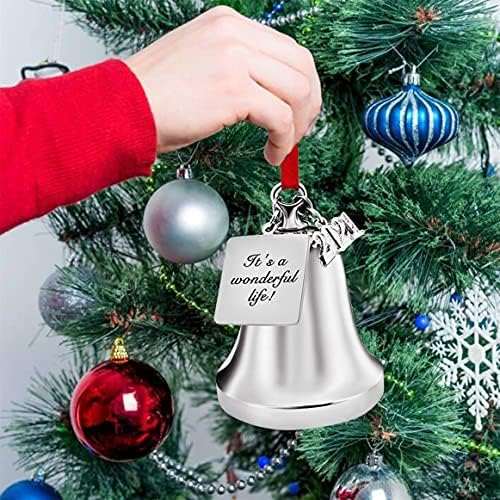 FKOG врежано тоа е прекрасен живот Божиќни sвона, 2022 Сребрен ангел крилја Божиќна bellвонче годишнина од новородените оженети спомени